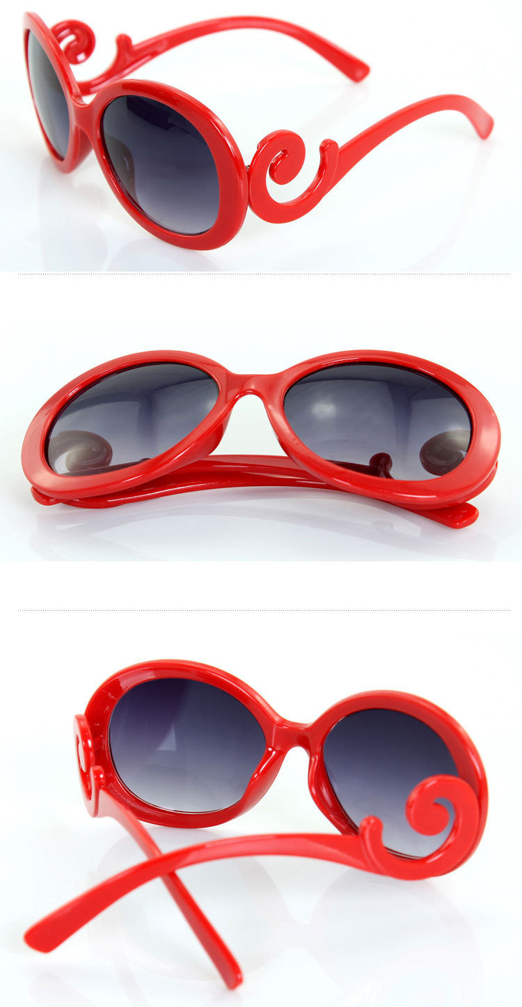 Red Retro Stylish Vintage Oversized Flower Frame Shades Sunglasses ...