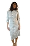 Vintage day wear dress from the 1960's in white with green Stripes