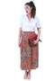 Mix Color Abstract Print Vintage Skirt For Women 1970s