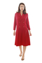 Red Bordo Drop Waist Vintage Dress For Women 1980s