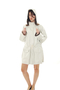 White Beige Plastic Vintage Coat For Women 1960s