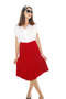 Red Textured Vintage Skirt For Women 1960s