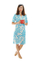 Light Blue And White Dotts Print Vintage Dress For Women 1950s