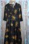 Black Paisley Print Vintage Dress For Women 1950s