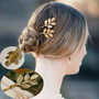 Gold Leaf Hair Cuff Clip Jewelry Hairpin Womens