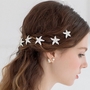 Crystal Exquisite Mini Sliver Starfish Hair Comb Clip Beauty Barrette Hairpin