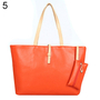 Orange Big Awesome Shoulder Bag Faux Leather Handbag Purse