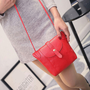 Red Feminine Messenger Leather Crossbody Satchel Shoulder Bag
