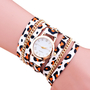 Leopard Weave Woven casual vintage braceless Lanyards Ladies movement Watches