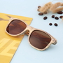 Women And Men Imitation Wood Grain Frame Summer Cool Sunglasses KK