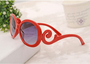 Red Retro Stylish Vintage Oversized Flower Frame Shades Sunglasses