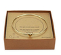 Gold Women Simple Heart Charm Chain Bead Bangle Bracelet