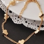 Golden Love Heart &Star Chain Bangle Gift Bracelet Charm For Women
