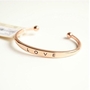 Rose Gold Trendy Hand Love Wedding Cuff Statement Bracelet