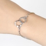 Silver Fun Lovers Handcuffs Double Knots Statement Chain Bracelet