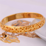 Vintage Flower Carved Chic 14k Gold Filled Bangle Party Bracelet