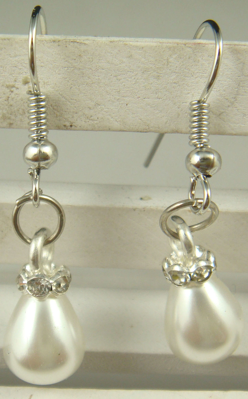 Silver Vintage Fashion Alloy Fittings Pearl Charm Earrings For Women